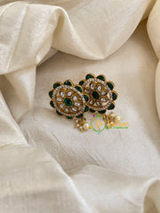 Precious Jadau Kundan Studs -Pink-Pearl -J1445