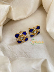 Precious Jadau Kundan Studs -Blue-J1449