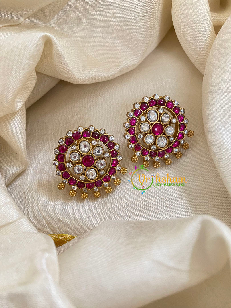 Precious Jadau Kundan Studs -Pink -J1442