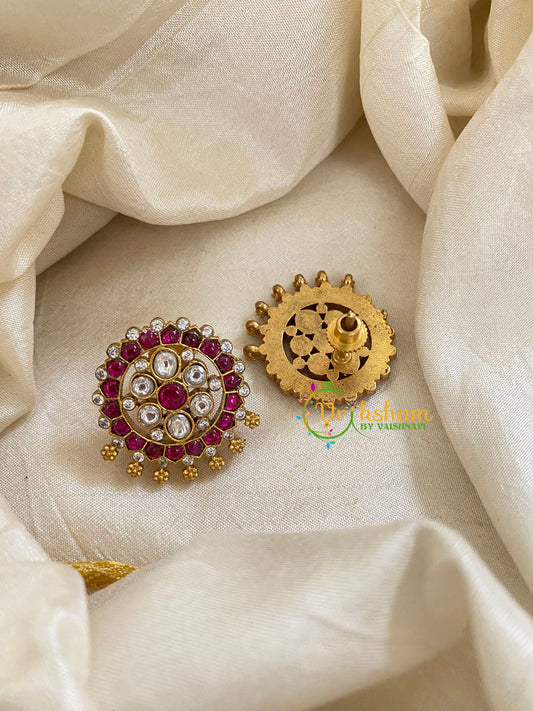 Precious Jadau Kundan Studs -Pink -J1442