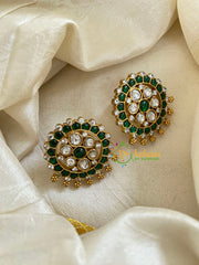 Precious Jadau Kundan Studs -Green-J1441