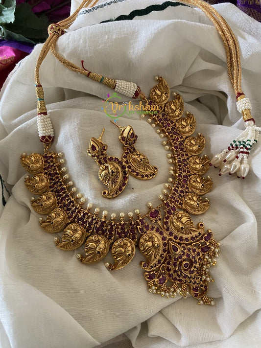 Premium Ruby Maanga Short Neckpiece -G873