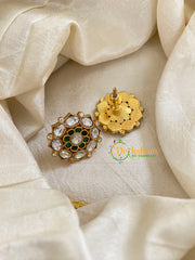 Precious Jadau Kundan Studs -White Green-J1462