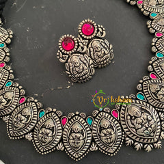 Kolhapuri Temple Neckpiece- Lakshmi-Red-S554