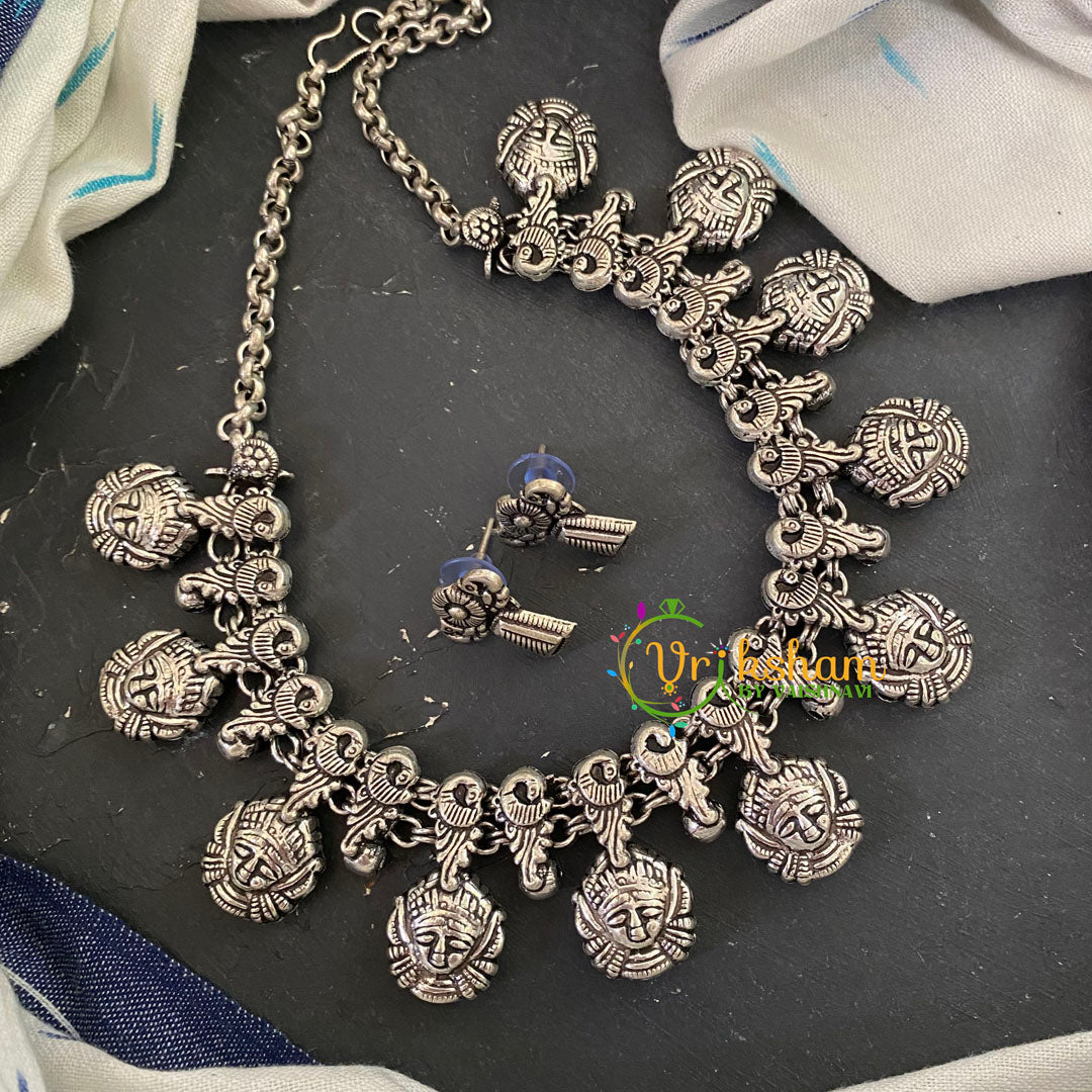 Oxidized Kolhapuri Choker Short Neckpiece-S627