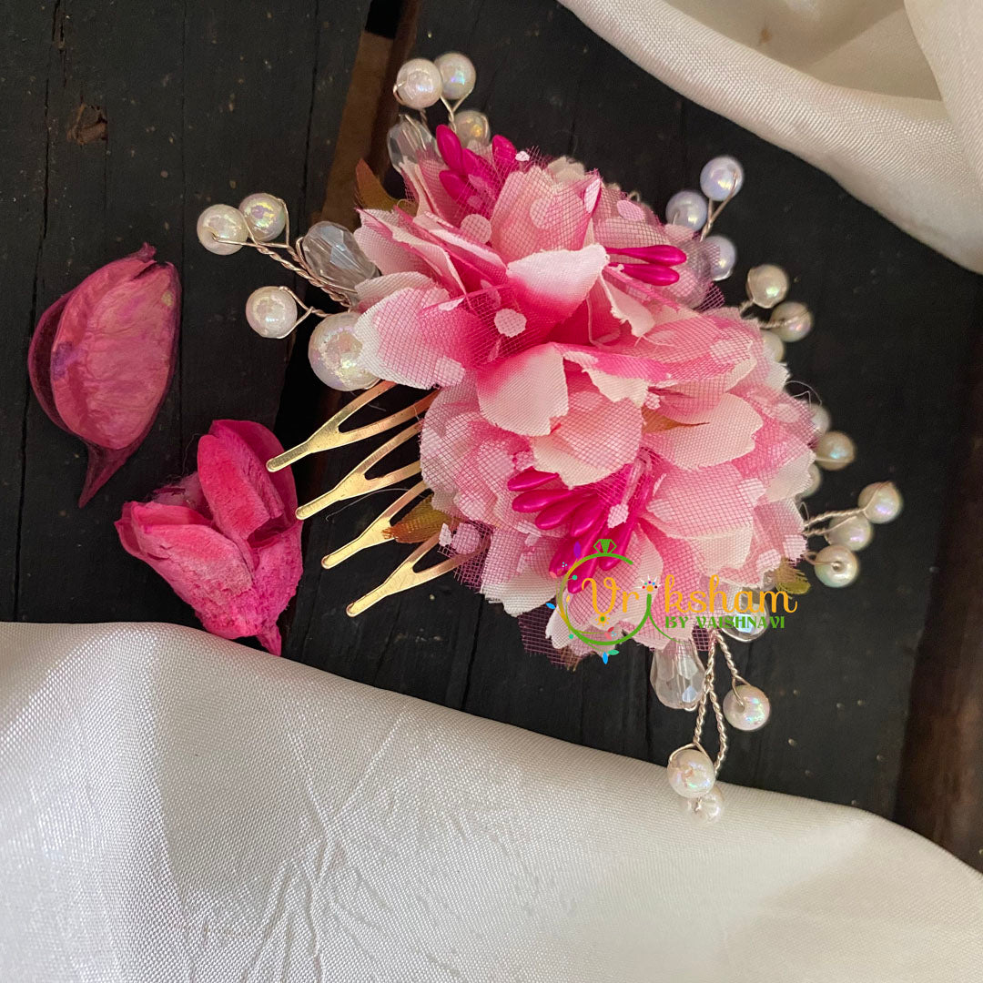 Mixed Pink Floral Bridal Hair Accessories-H212