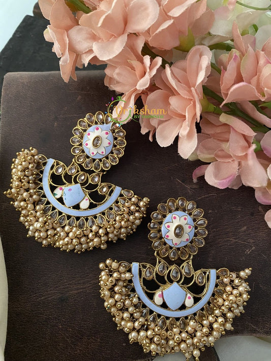 Meenakari Designer Danglers-Light Blue-G2492