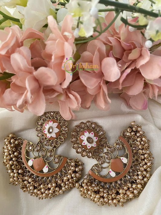 Meenakari Designer Danglers-Brown-G2490