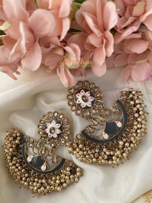 Meenakari Designer Danglers-Black-G2489