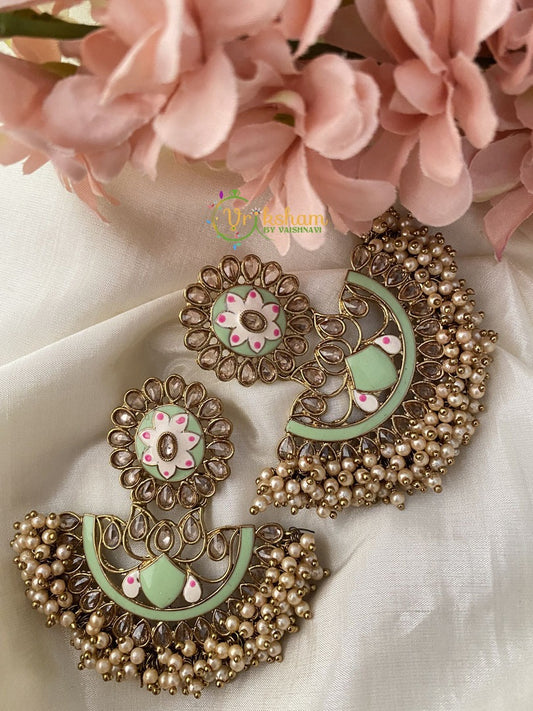 Meenakari Designer Danglers-Pastel Green-G2488