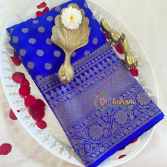 Royal Blue Kora Organza Soft Silk Saree-VS2262