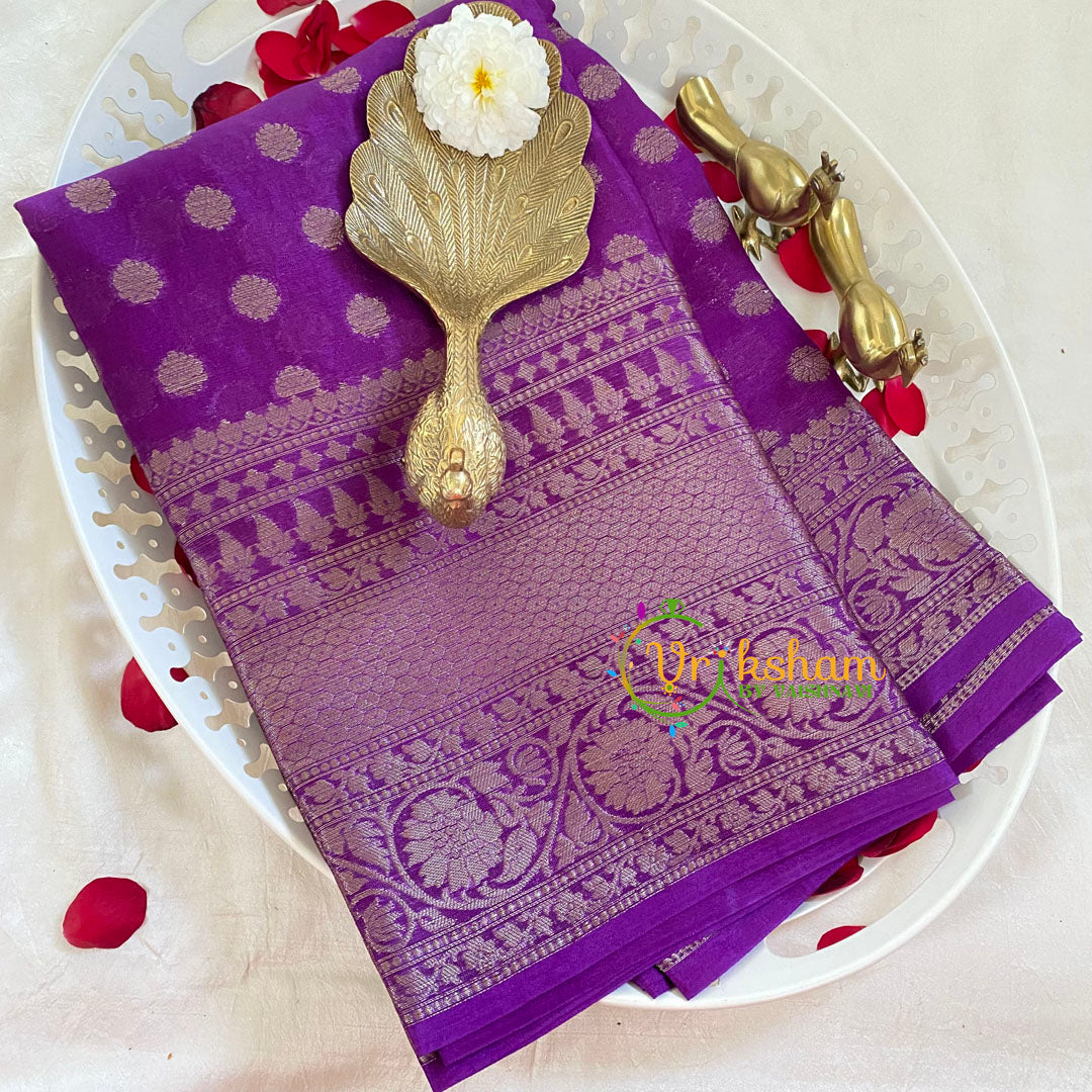 Violet Kora Organza Soft Silk Saree-VS2263