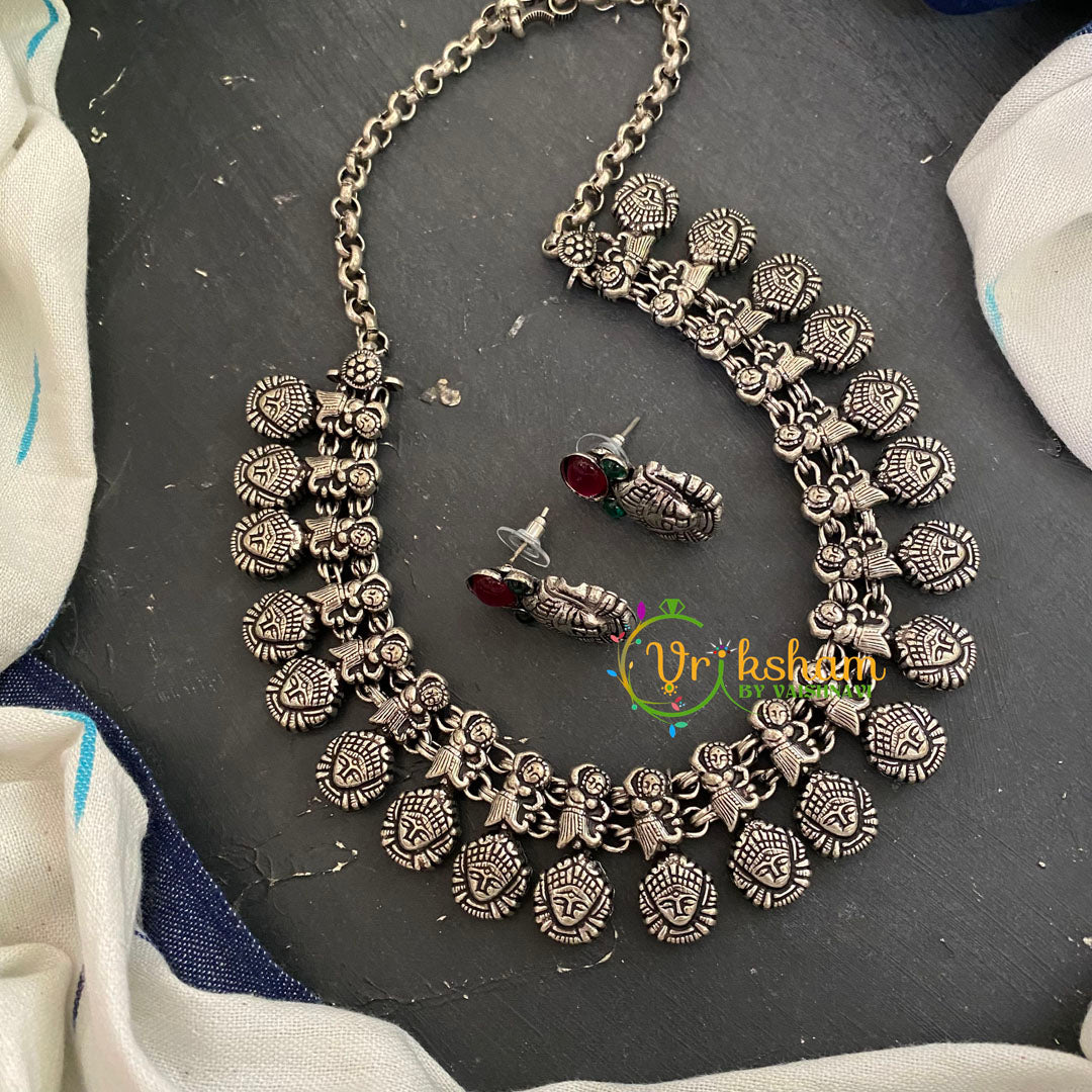 Oxidized Kolhapuri Choker Short Neckpiece-S626