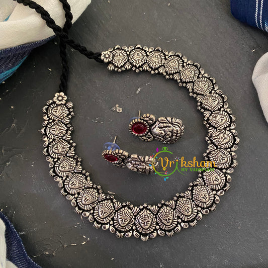 Oxidized Kolhapuri Durga Neckpiece -S565