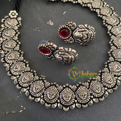 Oxidized Kolhapuri Durga Neckpiece -S565