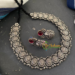 Oxidized Kolhapuri Durga Neckpiece -S565