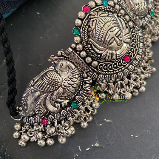 Silver Temple High Neck Choker -Durga-S0223