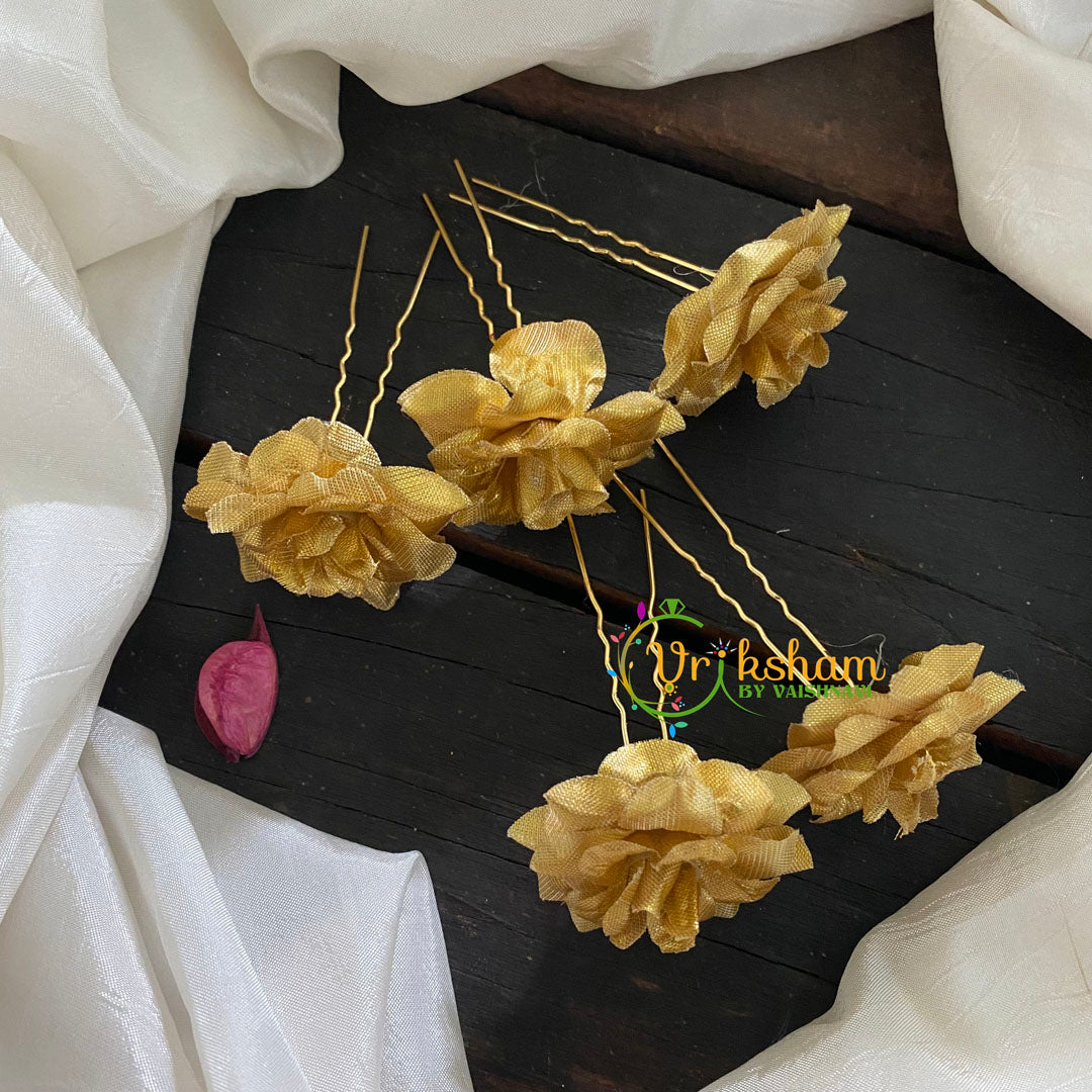 Gold Rose Bobby Pin- Bridal Hair Accessory-H213
