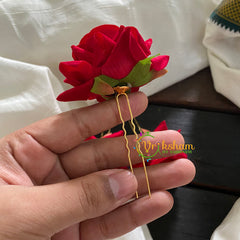 Red Rose Bobby Pin- Bridal Hair Accessory-G3801