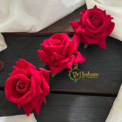 Red Rose Clip- Bridal Hair Accessory-H165