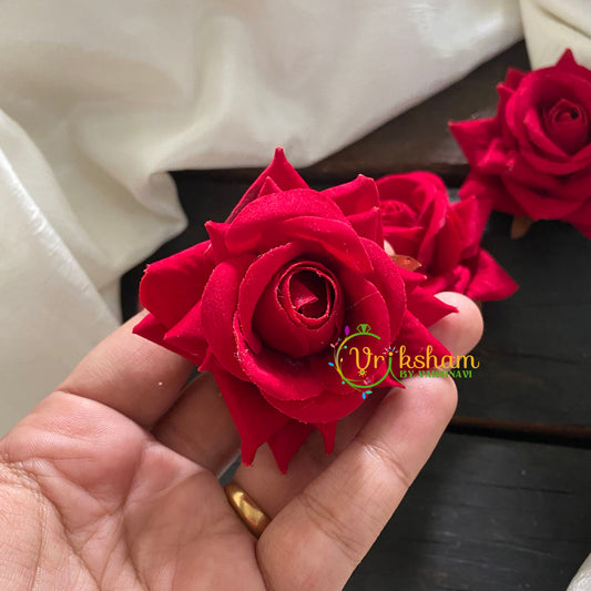 Red Rose Clip- Bridal Hair Accessory-H165