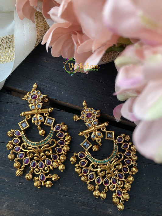 Premium Stone Studded Danglers-Ghungroo -G2501