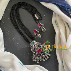 Laskhmi Pendant Black Beaded Chain -S503