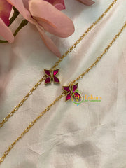 Precious Jadau Kundan Anklets -Bow-Pink-J1014