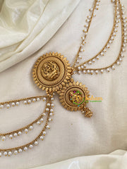 Gold Look Alike Lakshmi Jada Bun Billai with Maatil -Bridal Jada Billai -Pearl Maatil -G0117