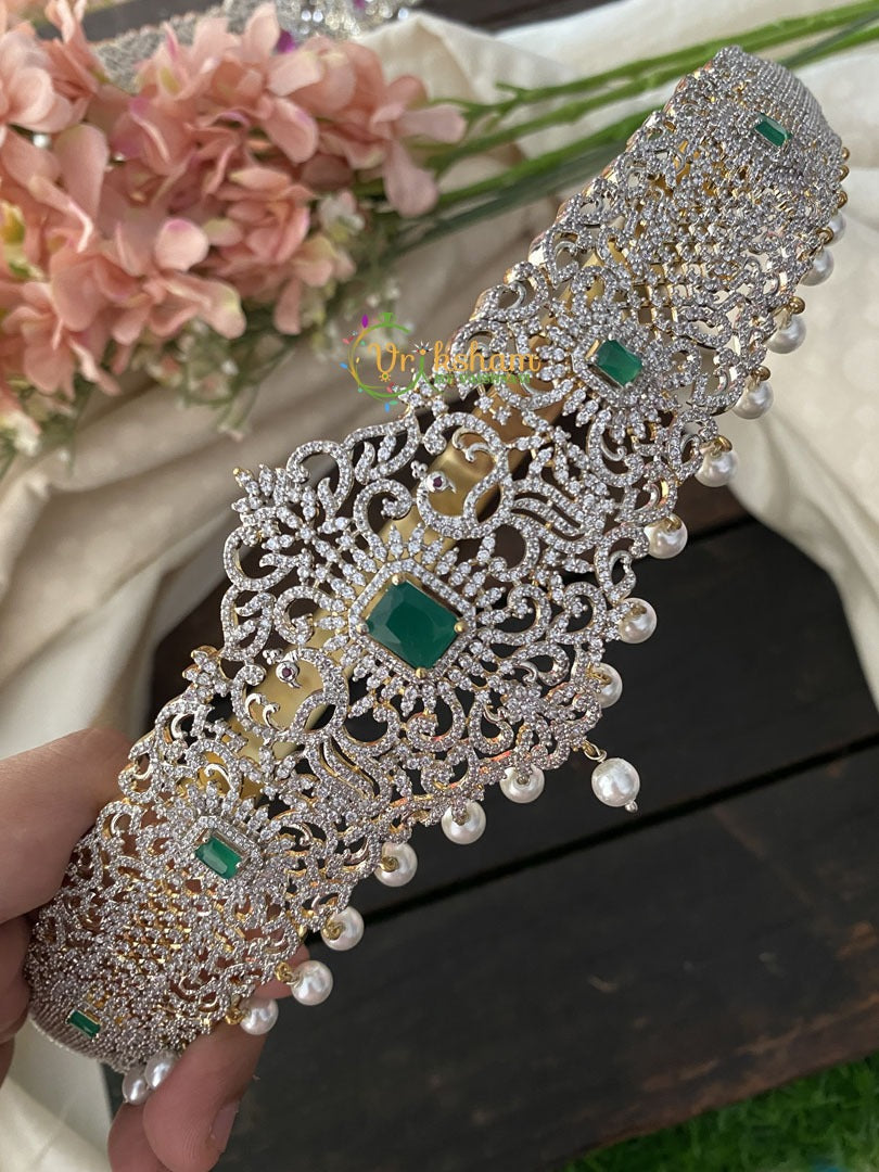 Exquisite Bridal American Diamond Hipbelt -Green-G2438
