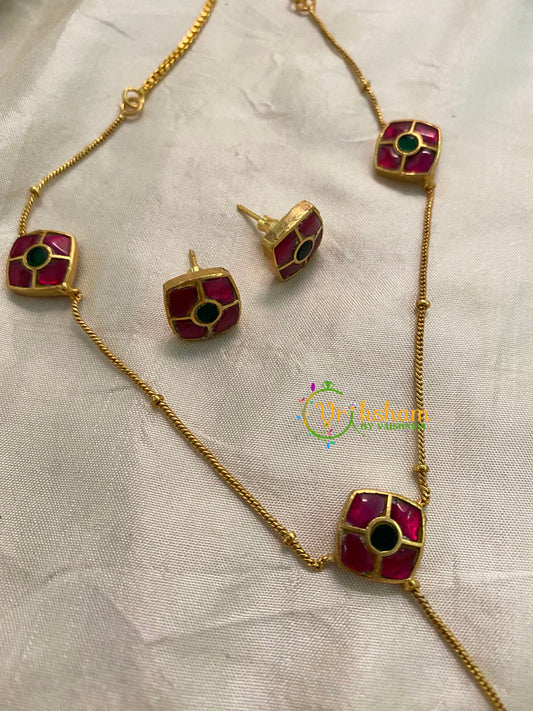 Jadau Kundan Fancy Pendant Chain -Dice-J1007