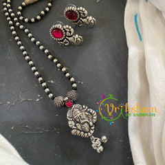 Silver Look Alike Single Strand Mangalsutra - Ganesh-S663