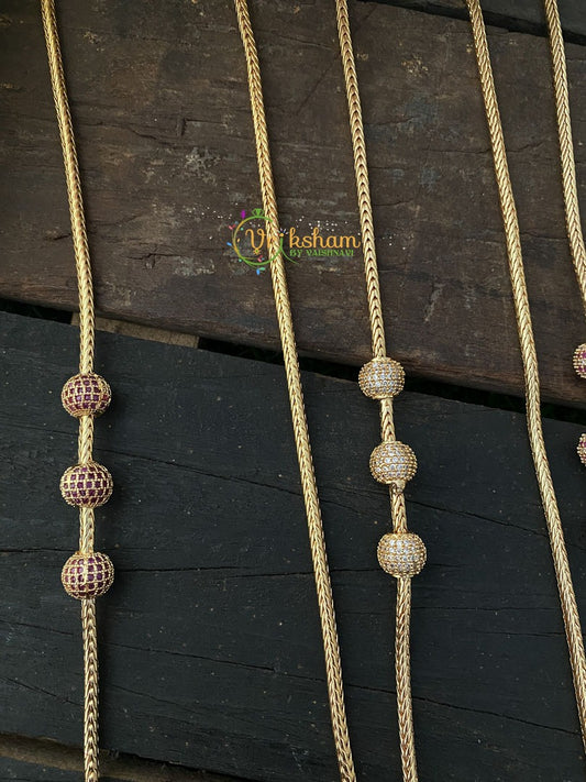 Traditional AD Stone Mugappu Chain -G2435