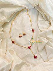 Jadau Kundan Fancy Pendant Chain -Pink-J1003