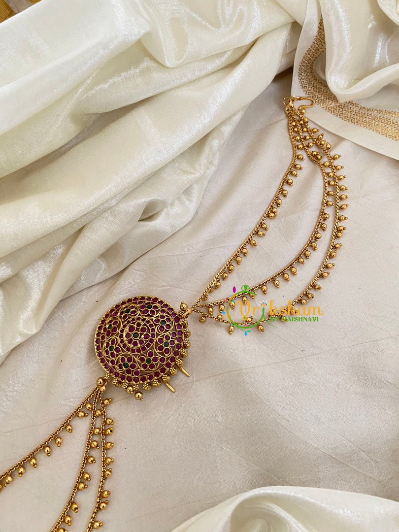 AD Stone Surya Jada Bun Billai with Maatil -Bridal Jada Billai -Ghungroo Maatil -G0133