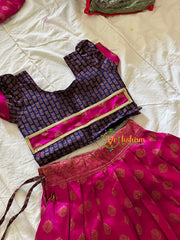 Pink with Blue Indian Traditional Girls Lehenga-VS912