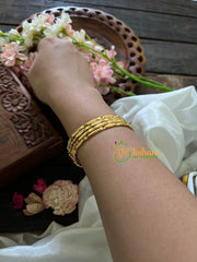 Gold Look Alike Daily Wear Bangles-Flowers and Dice-G3543