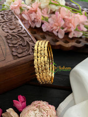 Gold Look Alike Daily Wear Bangles-Dice and 2Dots-G3539