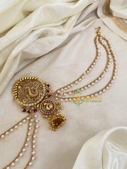 Red Lakshmi Jada Bun Billai with Maatil -Bridal Jada Billai -Pearl Maatil -G0114