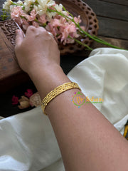 Gold Look Alike Daily Wear Bangles-S and 3 Flower-G3535