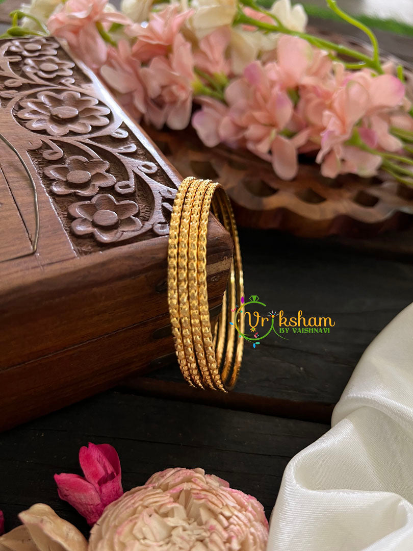 Gold Look Alike Daily Wear Bangles- Spiral-G3533
