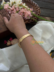 Gold Daily Wear Thin Bangles-Stripes and Dots-G3505