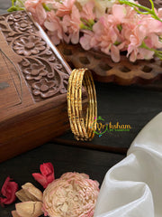 Gold Daily Wear Thin Bangles-3 Dotted-G3506