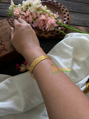 Gold Daily Wear Thin Bangles-Embossed Dice-G3510