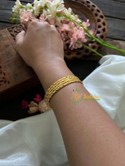 Gold Look Alike Daily Wear Bangles-Striped Dice-G3511