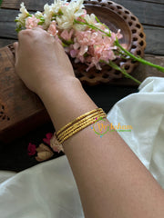Gold Look Alike Daily Wear Bangles-Floral Dots-G3514