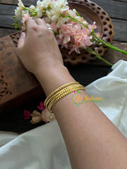 Gold Look Alike Daily Wear Bangles-Dots-G3547
