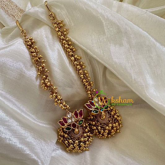 Traditional Jhumkas with Maatil-Lotus-Ghungroo-G10427