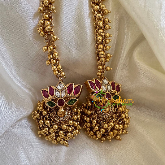 Traditional Jhumkas with Maatil-Lotus-Ghungroo-G10427