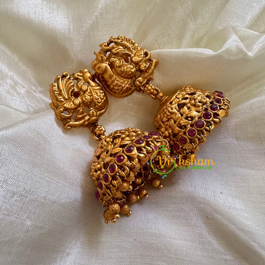 Premium Peacock AD Stone Jhumkas - G10400